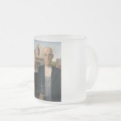 American Gothic：カントリーライフ貧しい農村農家 フロストグラスマグカップ (正面右)