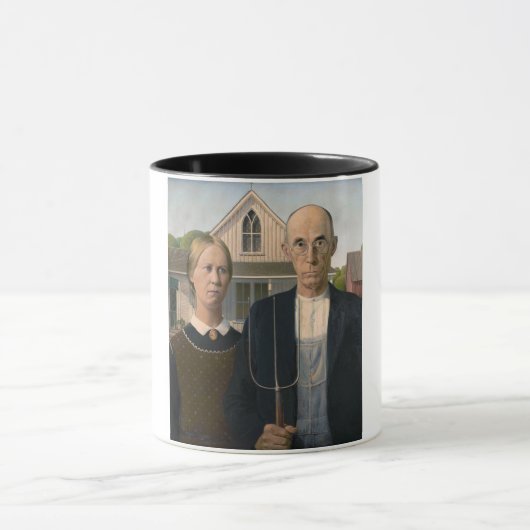 American Gothic：カントリーライフ貧しい農村農家 マグカップ (中央)