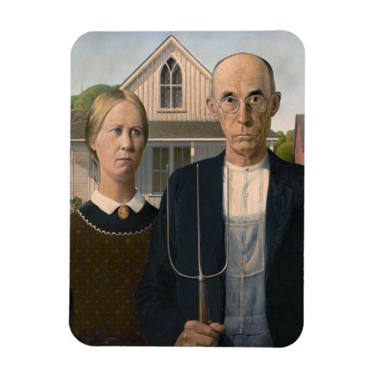 American Gothic：カントリーライフ貧しい農村農家 マグネット (縦)