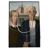 American Gothic：カントリーライフ貧しい農村農家 ミディアムペーパーバッグ (裏面)