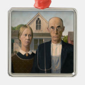 American Gothic：カントリーライフ貧しい農村農家 メタルオーナメント (正面)