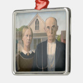 American Gothic：カントリーライフ貧しい農村農家 メタルオーナメント (左)