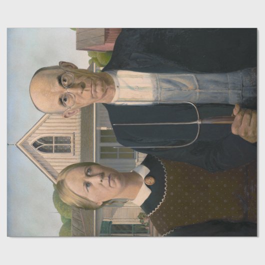American Gothic：カントリーライフ貧しい農村農家 ラッピングペーパー (フラット)