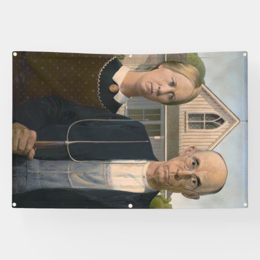 American Gothic:カントリーライフ貧しい農村農家 横断幕 (横)