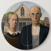 American Gothic：カントリーライフ貧しい農村農家 缶バッジ (正面)