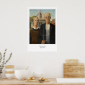 American Gothic Art Print Classical US Mid West ポスター (キッチン)