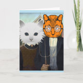 AMERICAN GOTHIC CAT WEDDING CONGRATULATIONS CARD カード (正面)