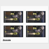 American Gothic Halloween Haunted House 長方形シール (シート)