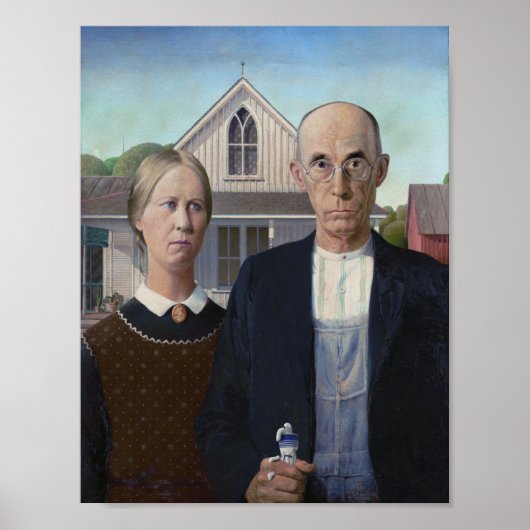 American Gothic - toothpaste tube squeezing Poster ポスター (正面)