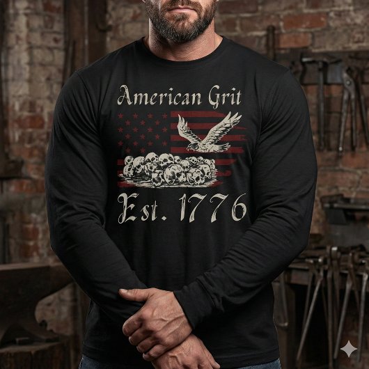 ​American Grit 1776 Skulls Long Sleeve Tee トライブレンドＴシャツ