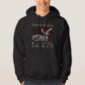 American Grit Est 1776 Skulls & Eagle Men's Hoodie パーカ (正面)