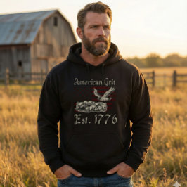 American Grit Est 1776 Skulls & Eagle Men's Hoodie パーカ