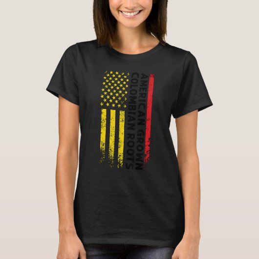 American Growm Colombian Roots Colombian Colombia Tシャツ (正面)