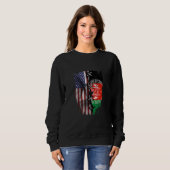 American Grown Afghan Roots USA Afghanistan Flag スウェットシャツ (正面フル)