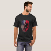 American Grown Albania Roots USA Albanian Flag Tシャツ (正面フル)