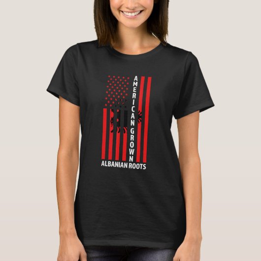 American Grown Albanian Roots Albania Albanian Tシャツ (正面)