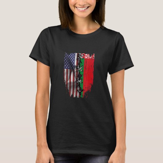 American Grown Belarusian Roots USA Belarus Flag Tシャツ (正面)
