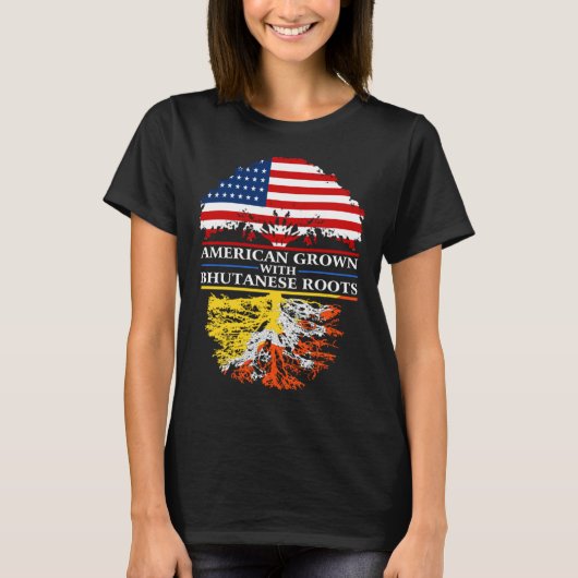 American Grown Bhutanese Roots Bhutan Asian Family Tシャツ (正面)