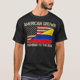 American Grown Colombian To The Bone US Colombia F Tシャツ