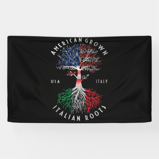American Grown Italian Roots Italy Flag National 横断幕 (横)