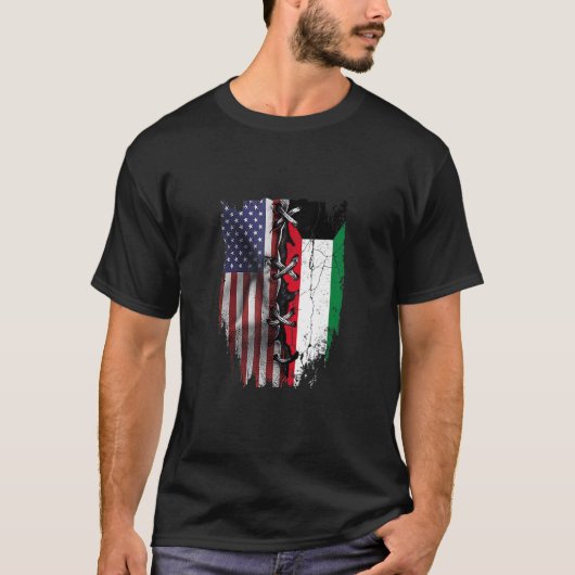 American Grown Kuwaiti Roots USA Kuwait Flag Tシャツ (正面)