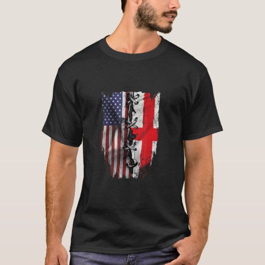 American Grown Latvian Roots USA Latvia Flag Tシャツ (正面)