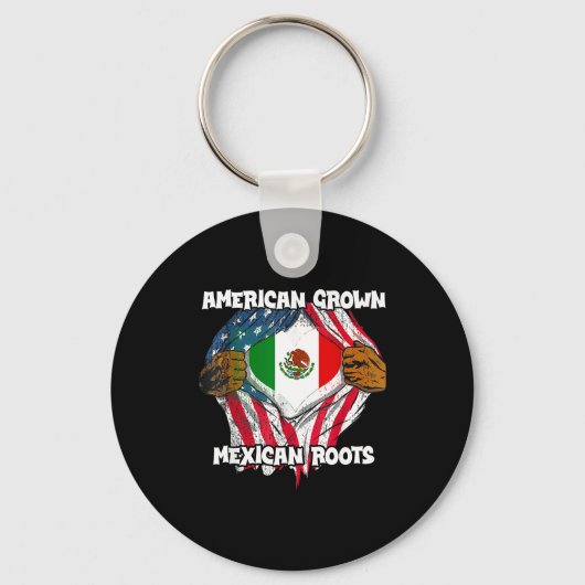 American Grown Mexican Roots Mexico Country Lover キーホルダー (正面)