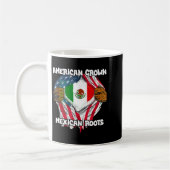 American Grown Mexican Roots Mexico Country Lover コーヒーマグカップ (左)