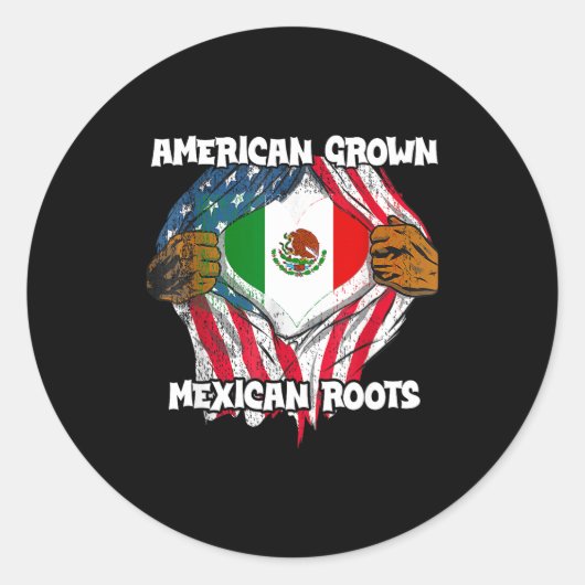 American Grown Mexican Roots Mexico Country Lover  ラウンドシール (正面)