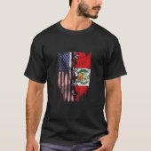 American Grown Peruvian Roots USA Peru Flag Tシャツ (正面)