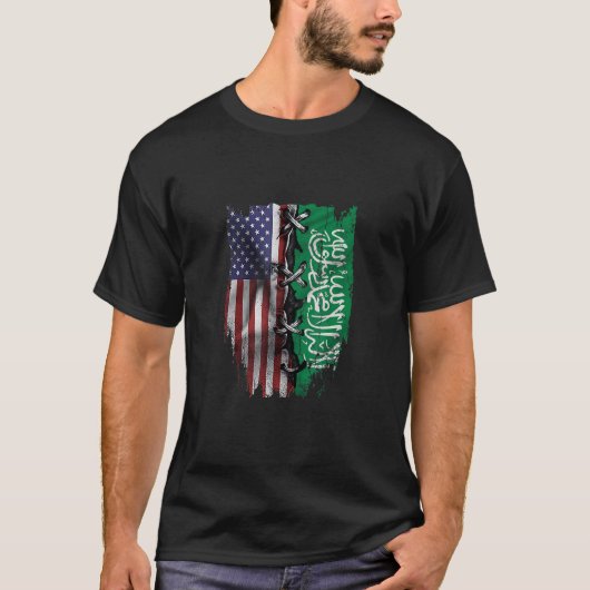American Grown Saudi Arabian Roots USA Saudi Arabi Tシャツ (正面)