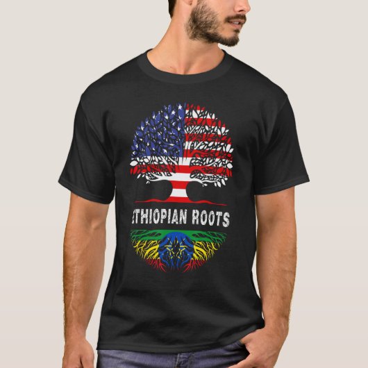 American Grown With African Roots Tree USA Flag Et Tシャツ (正面)