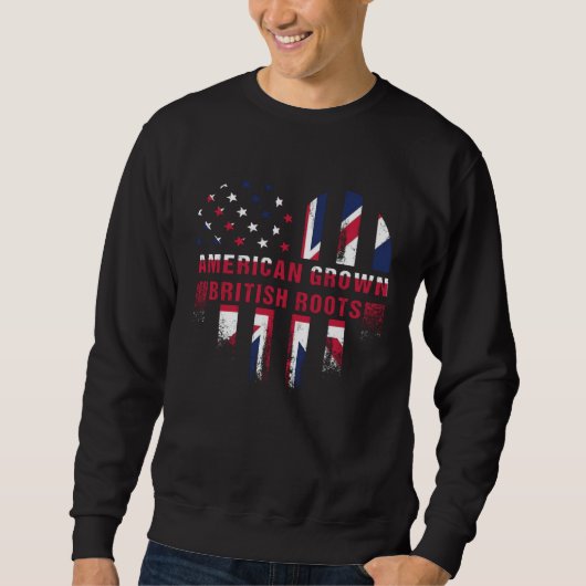 American Grown with British Roots United Kingdom L スウェットシャツ (正面)