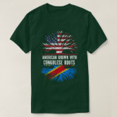 American Grown with Congolese Roots USA Flag Congo Tシャツ (デザイン正面)