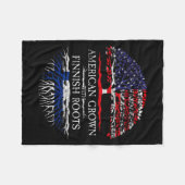 American Grown With Finnish Roots Finland フリースブランケット (正面(横))