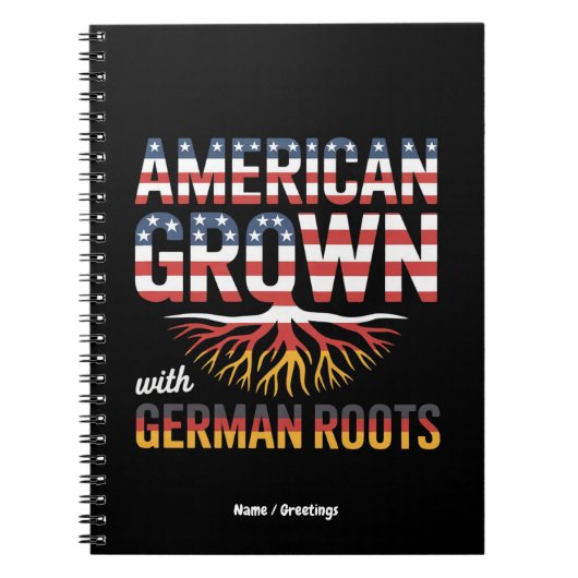 American Grown with German Roots Proud Gift ノートブック (正面)