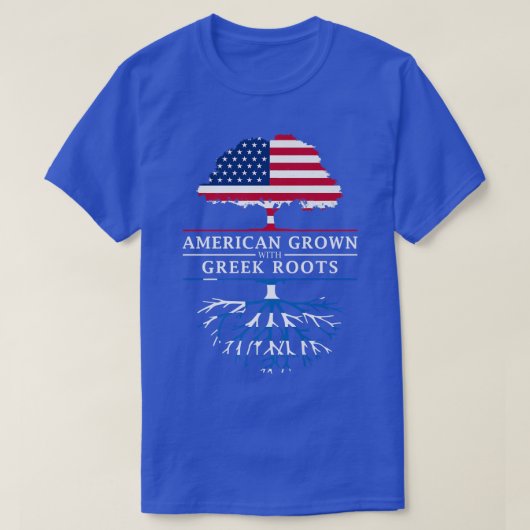 American Grown with Greek Roots  Greece Premium  Tシャツ (デザイン正面)