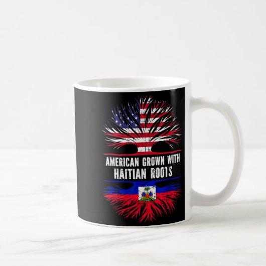 American Grown With Haitian Roots Usa Flag Haiti コーヒーマグカップ (右)