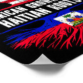 American Grown With Haitian Roots Usa Flag Haiti  ポスター (角)