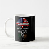American Grown With Irish Roots 4th Of July Usa Fl コーヒーマグカップ (左)