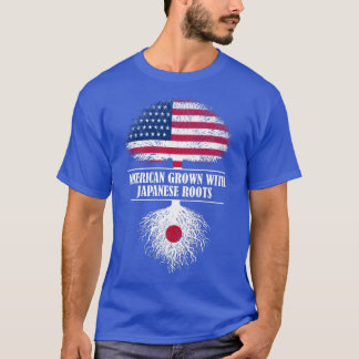 American grown with japanese roots americans flag  tシャツ