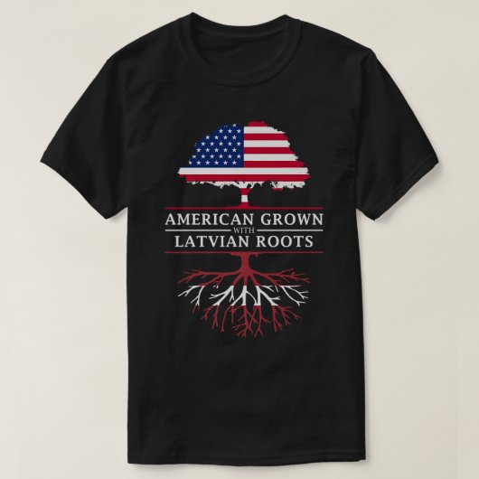 American Grown with Latvian Roots Latvia Premium Tシャツ (デザイン正面)