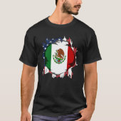American Grown with Mexican Roots Flag Tシャツ (正面)