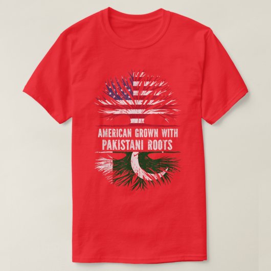 American Grown With Pakistani Roots Usa Flag Pakis Tシャツ (デザイン正面)