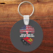 American Grown With Papua New Guinean Roots Usa  キーホルダー (正面)