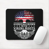 American Grown With Viking Roots Us Flag Tree Men  マウスパッド (マウス)