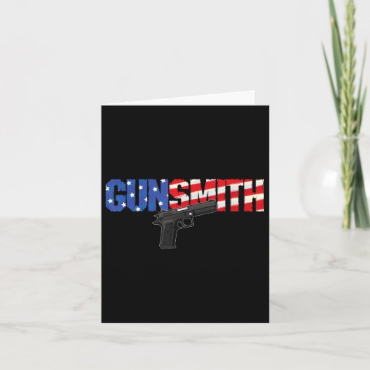 American Gunsmith Patriot Usa Flag Retro Style Gun カード (正面)