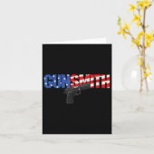 American Gunsmith Patriot Usa Flag Retro Style Gun カード (黄色い花)