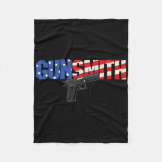 American Gunsmith Patriot Usa Flag Retro Style Gun フリースブランケット