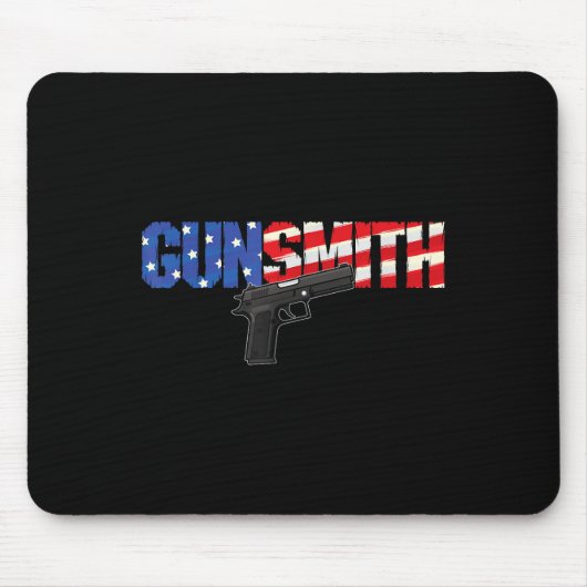 American Gunsmith Patriot Usa Flag Retro Style Gun マウスパッド (正面)